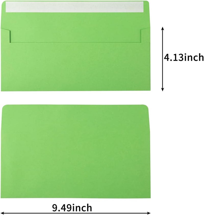Wishop 200 Pack Colorful #10 Business Envelopes Self Seal Standard Envelopes for Office Checks, Business, Letter Mailing Invoices, 4.13 x 9.49 Inches (200) - Image 2